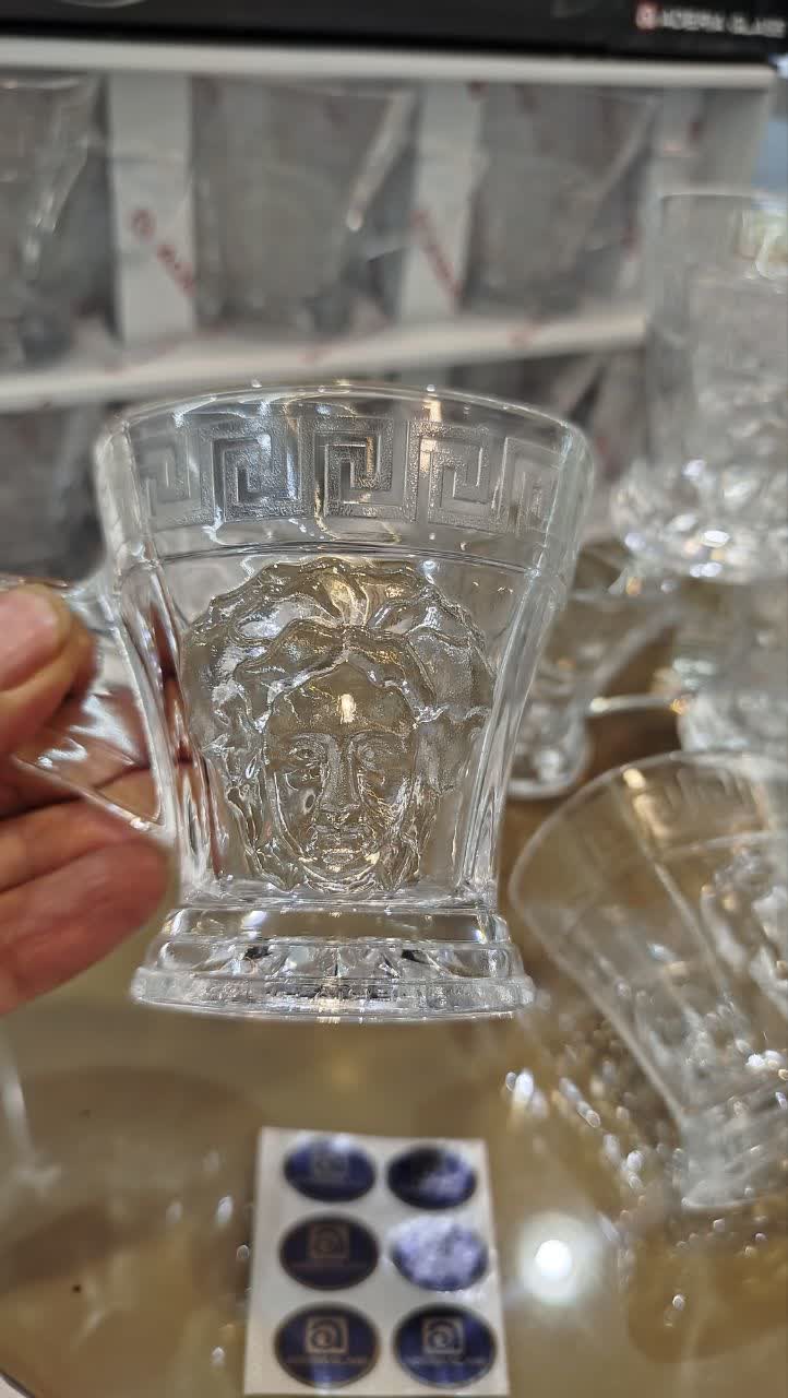 فنجان ورساجه آدرین گلس طرح لئوپارد ( پلنگی)