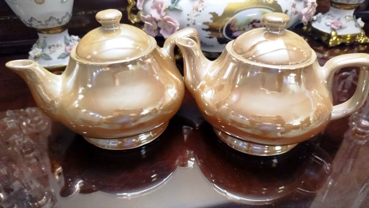 قوری چینی ۷۵۰ میلی رنگ عسلی
