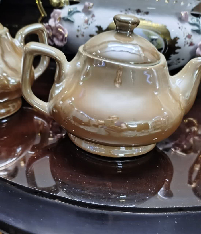 قوری چینی ۷۵۰ میلی رنگ عسلی