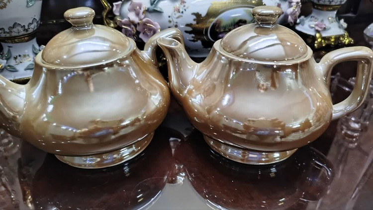 قوری چینی ۷۵۰ میلی رنگ عسلی