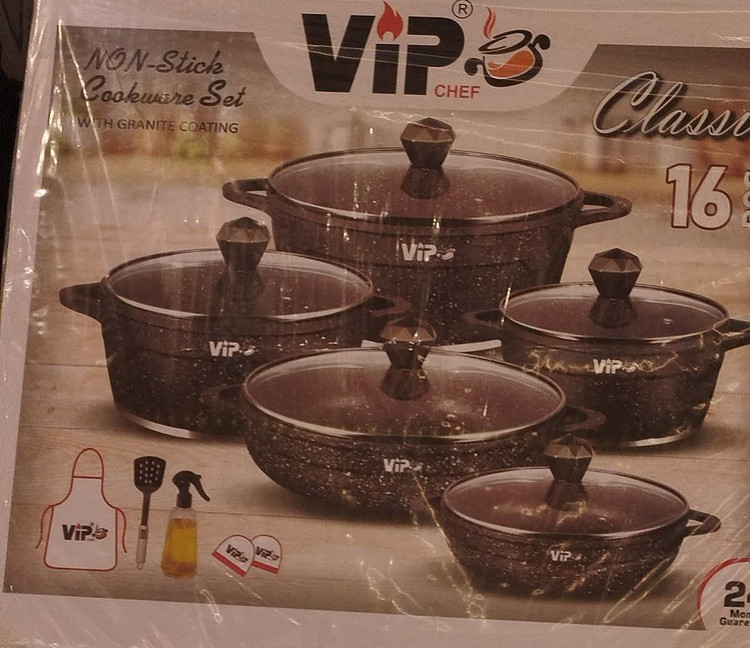 سرویس قابلمه چدن گرانیتی 16 پارچه vip