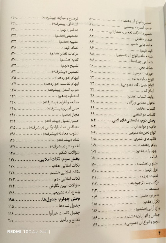 کتاب فارسی نکته به نکته دستور زبان و آرایه های ادبی تواناعلمی